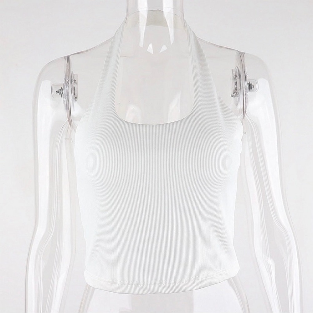 Rib Knit Halter Top - Picture 2 of 7